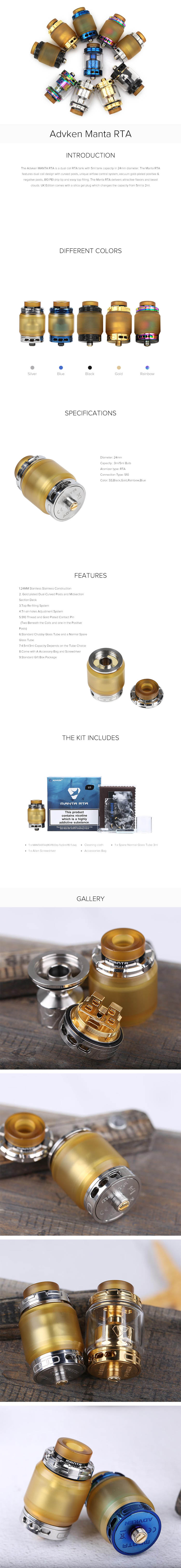 Advken Manta RTA Ultem Version Elegomall Advken Manta RTA Ultem Version Elegomall