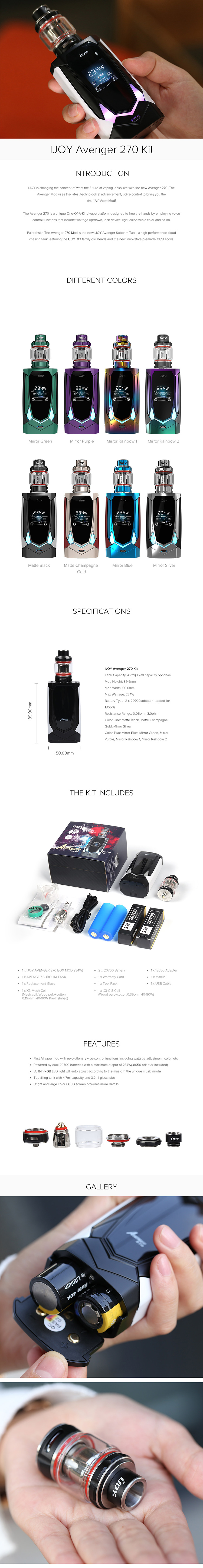 IJOY Avenger 270 Kit with Avenger Tank Elegomall