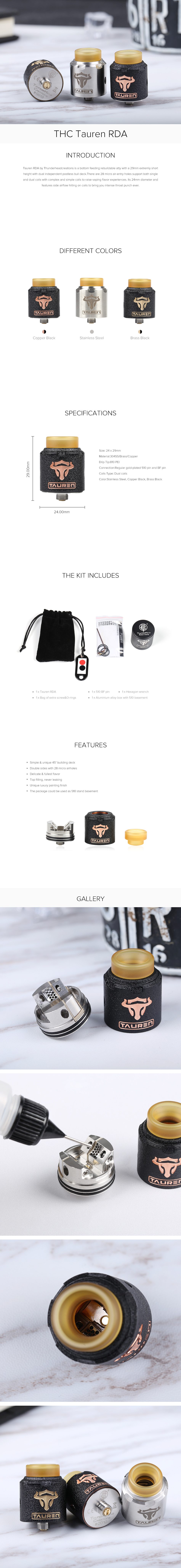 THC Tauren RDA Atomizer THC Tauren RDA Atomizer