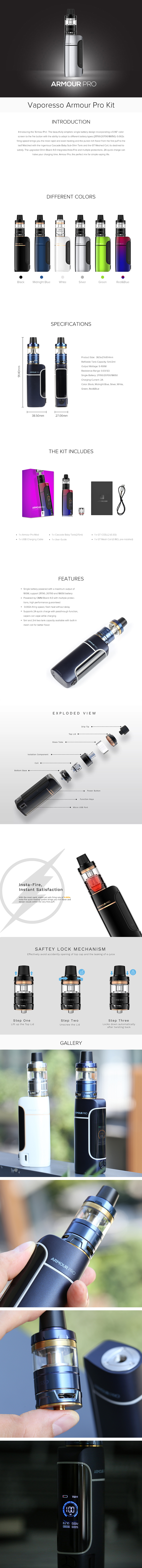 Vaporesso Armour Pro Kit with Cascade Baby Tank Vaporesso Armour Pro Kit with Cascade Baby Tank