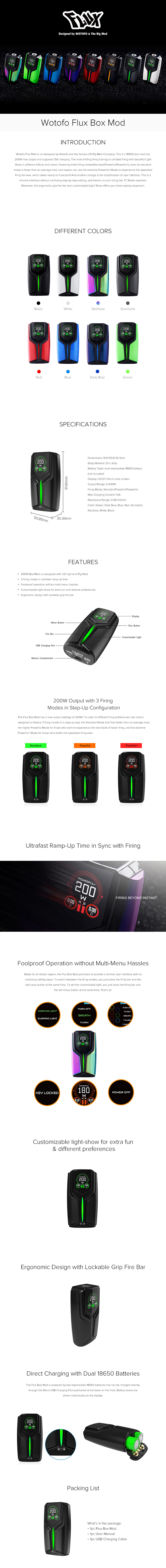 Wotofo Flux Box Mod 200W