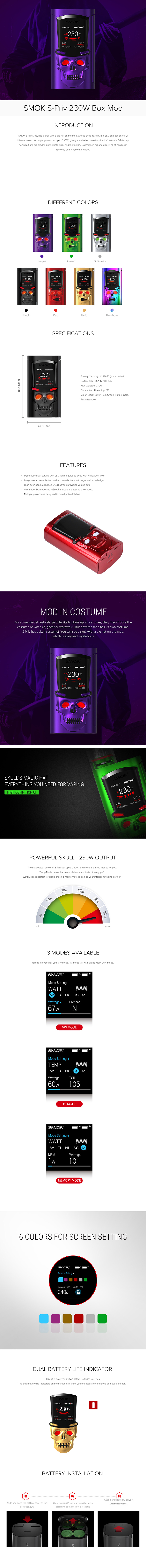 SMOK S-Priv 120W TC Box Mod