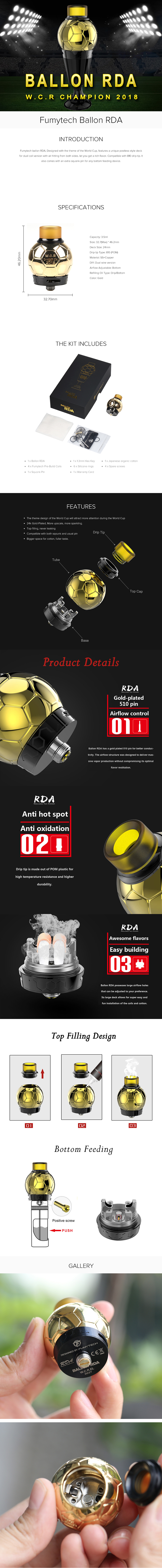 Fumytech Ballon RDA Atomizer | Vapelink Australia