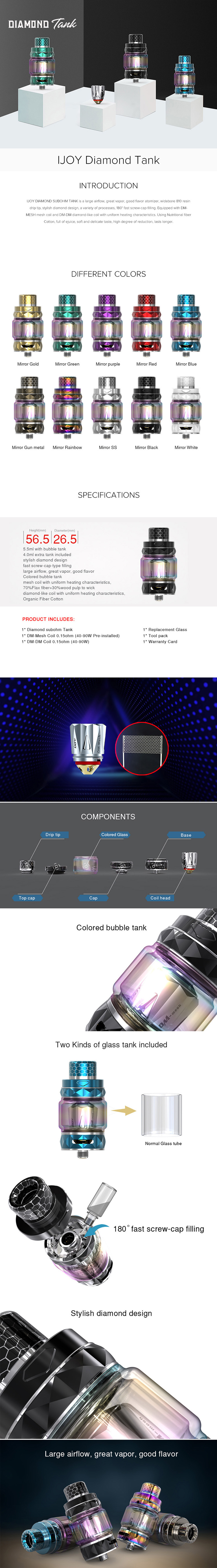 IJOY Diamond Sub Ohm Tank Atomizer IJOY Diamond Sub Ohm Tank Atomizer