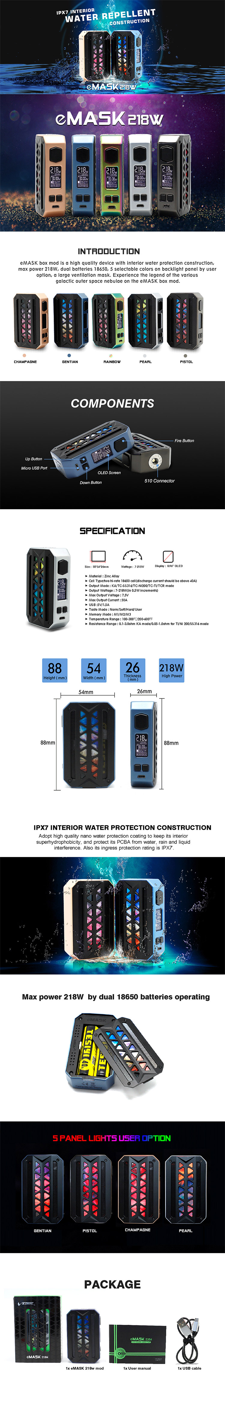 VZONE eMASK 218W Box Mod VZONE eMASK 218W Box Mod