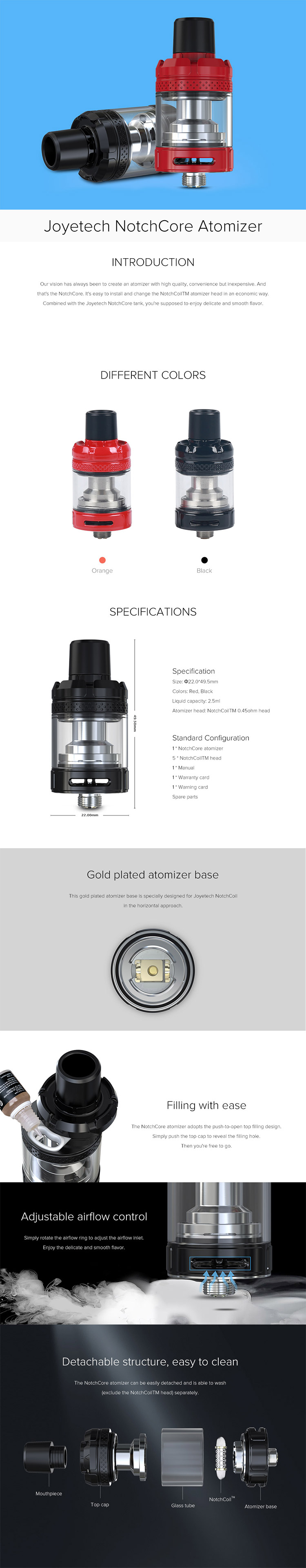 Joyetech NotchCore Tank Atomizer Joyetech NotchCore Tank Atomizer