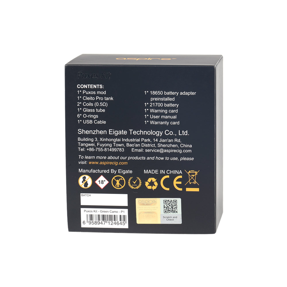 Aspire Puxos 80/100W TC Box Kit