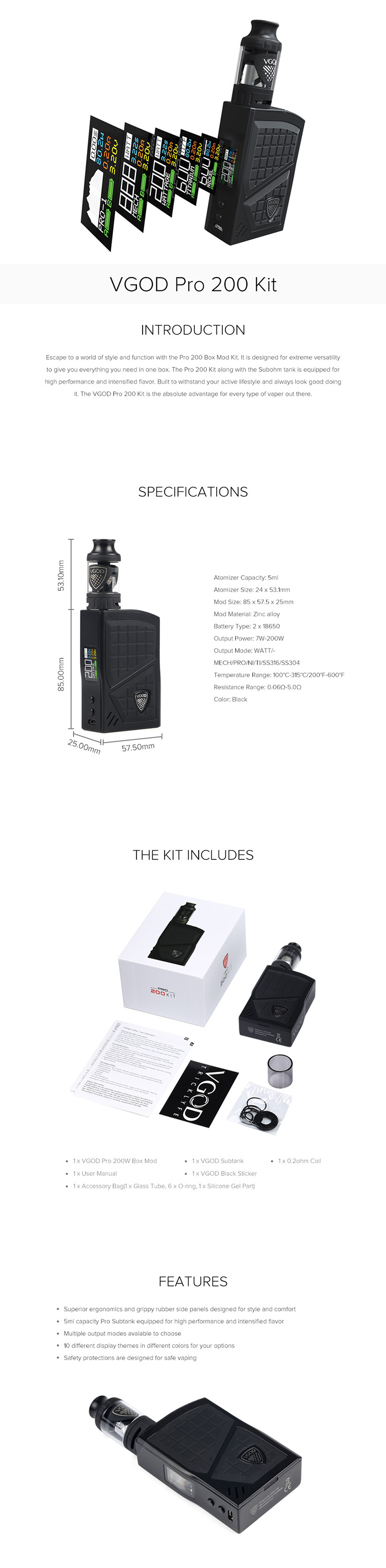 VGOD Pro 200 Kit VGOD Pro 200 Kit