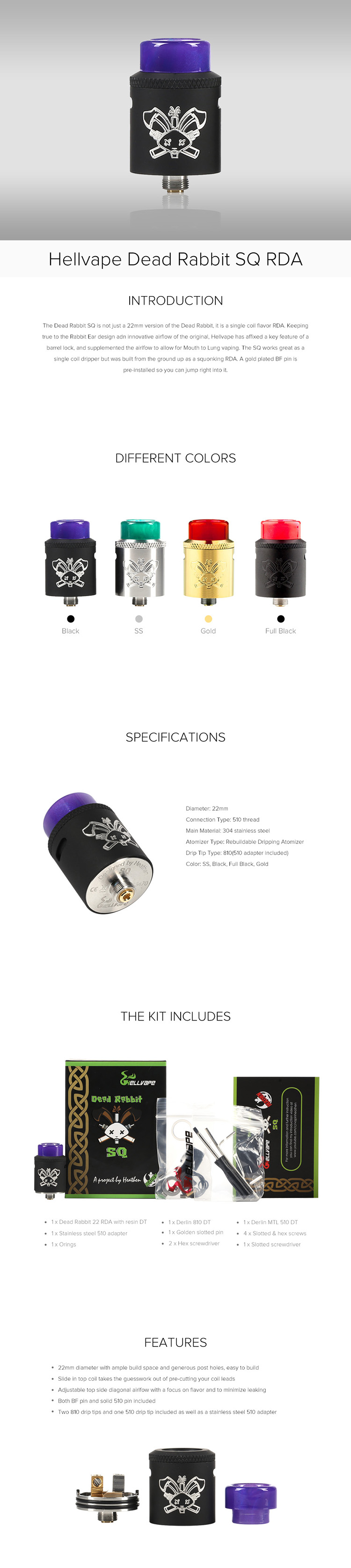 Hellvape Dead Rabbit SQ RDA 22
