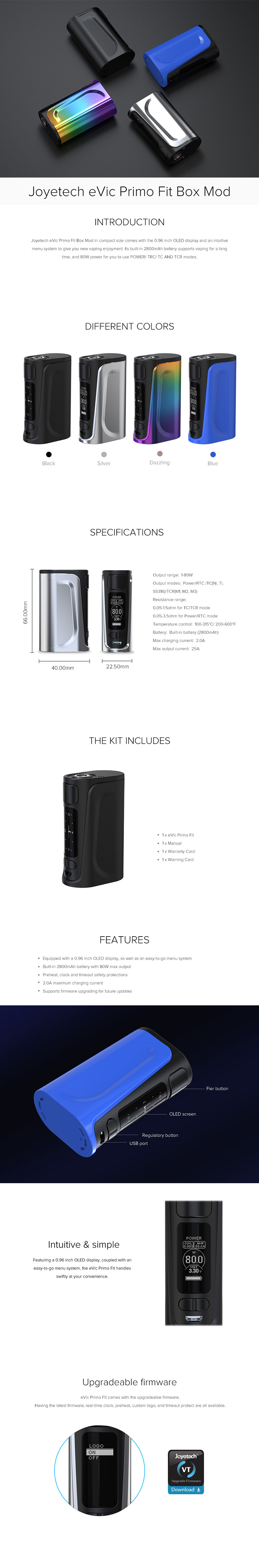 Joyetech eVic Primo Fit Mod Joyetech eVic Primo Fit Mod