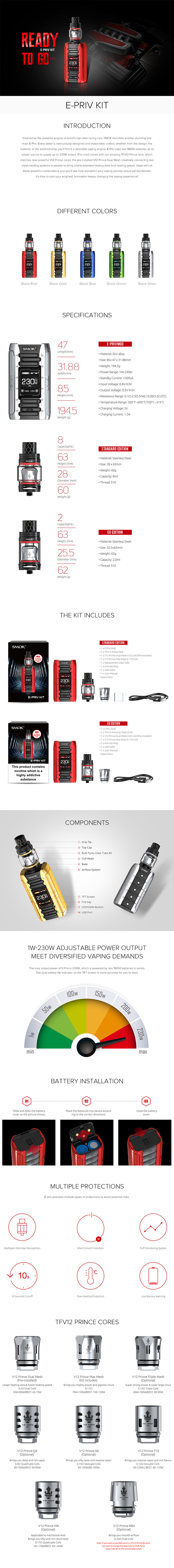 SMOK E-PRIV Kit SMOK E-PRIV Kit
