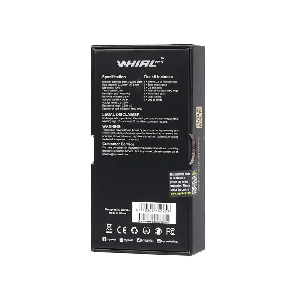 UWELL Whirl 22 Starter Kit 1600mAh