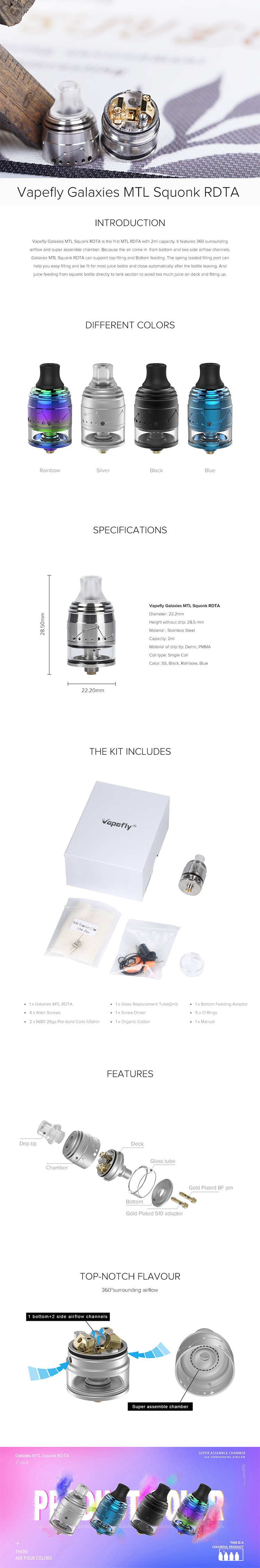 Vapefly Galsxies MTL Squonk RDTA Vapefly Galsxies MTL Squonk RDTA