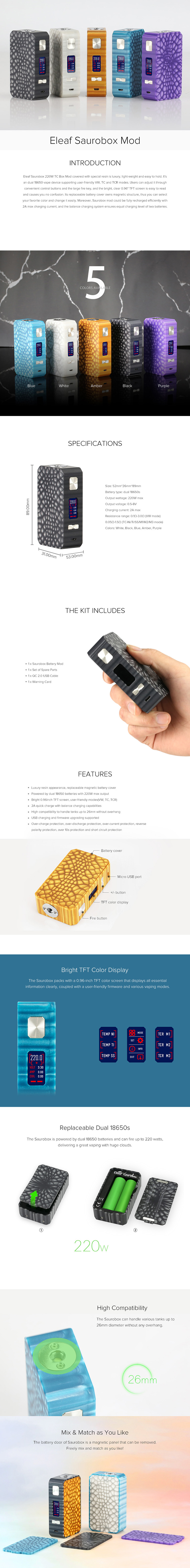 Eleaf Saurobox Mod Eleaf Saurobox Mod
