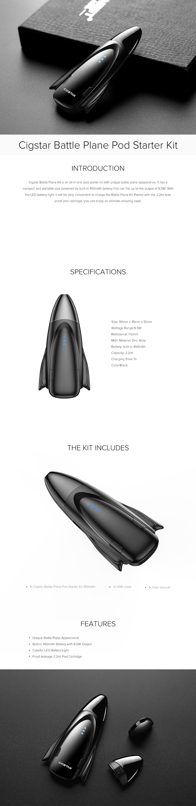 Cigstar Battle Plane Pod Starter Kit