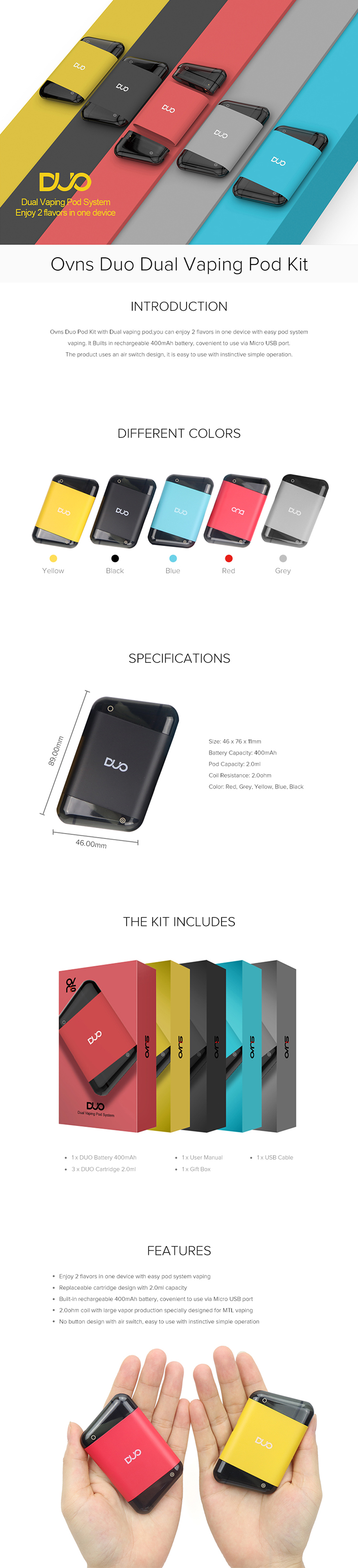 OVNS Duo pod kit OVNS Duo pod kit