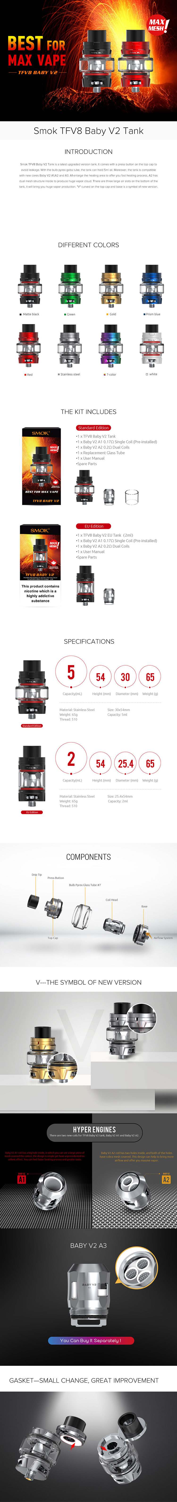 Smok TFV8 Baby V2 Tank Smok TFV8 Baby V2 Tank