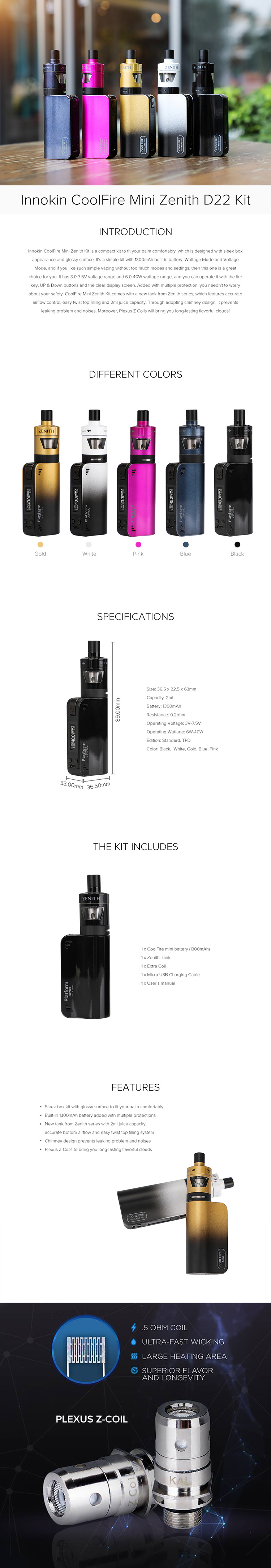 Innokin CoolFire Mini Zenith D22 Kit Innokin CoolFire Mini Zenith D22 Kit
