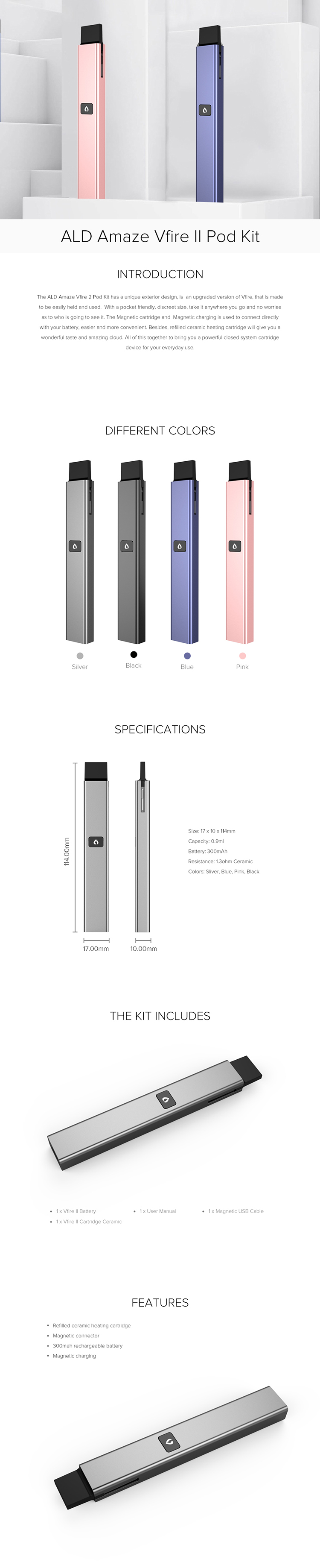 ALD Amaze Vfire II Pod System Kit