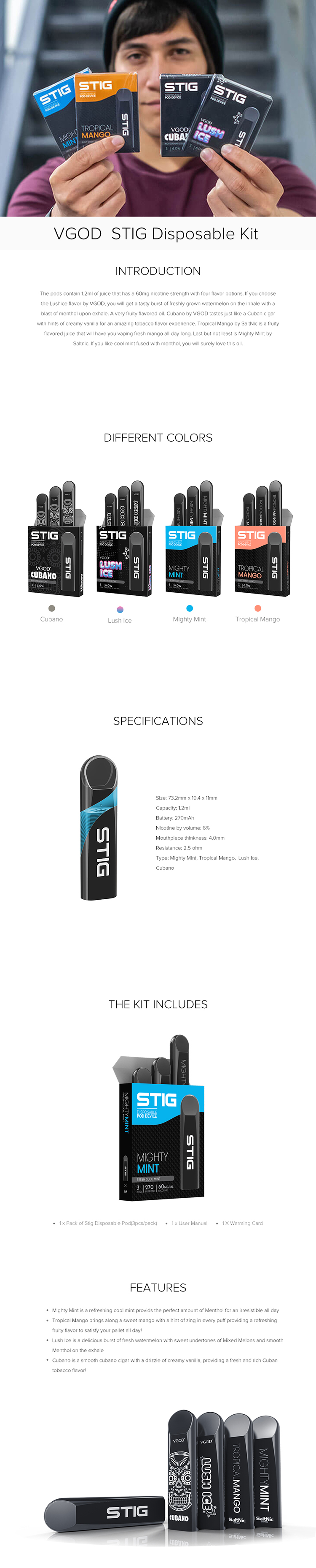 VGOD Stig Disposable Pod Devices