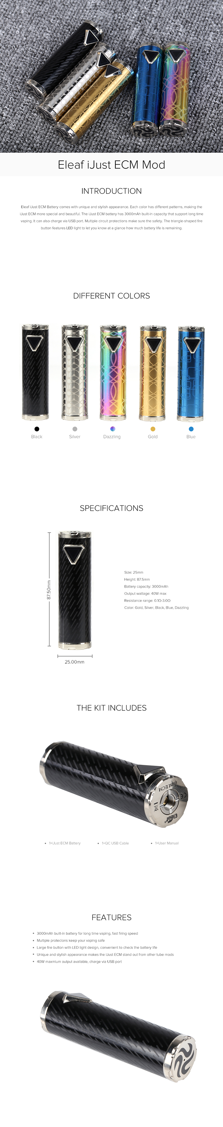 Eleaf iJust ECM Battery Eleaf iJust ECM Battery