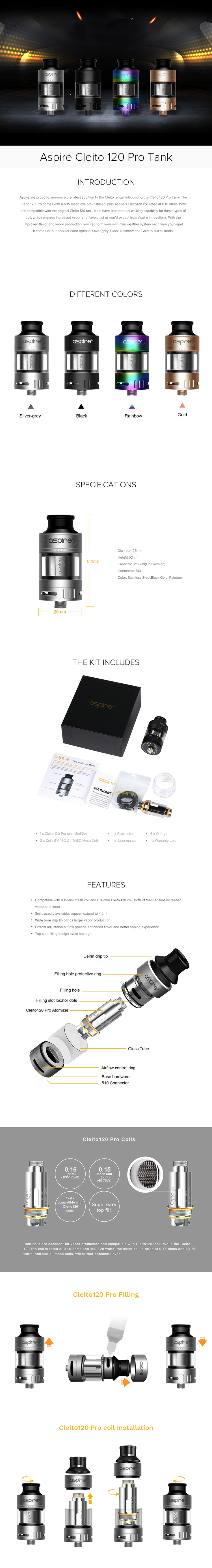 Aspire Cleito 120 Pro tank Aspire Cleito 120 Pro tank