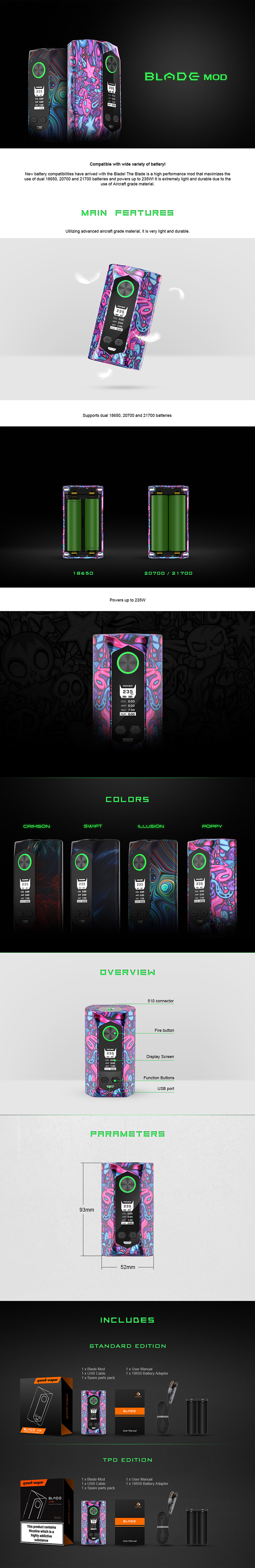 Geekvape Blade 235W Box Mod