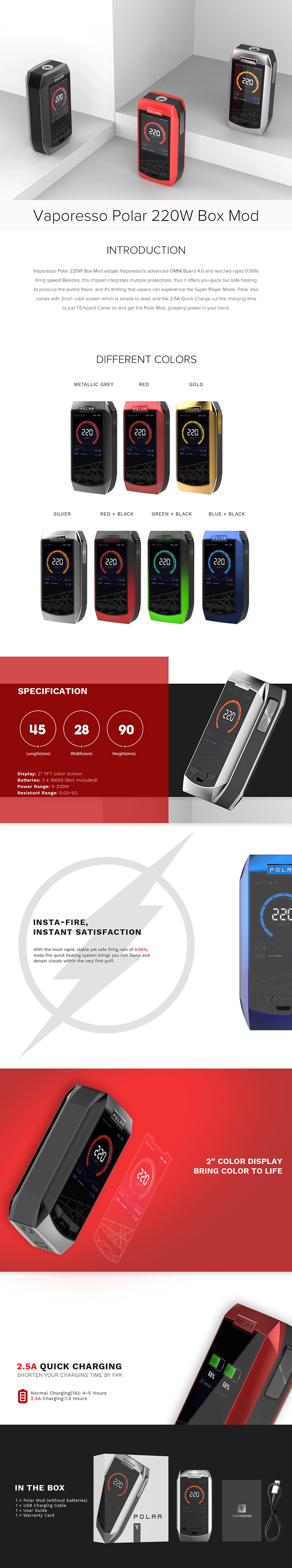 Vaporesso Polar 220W Box Mod