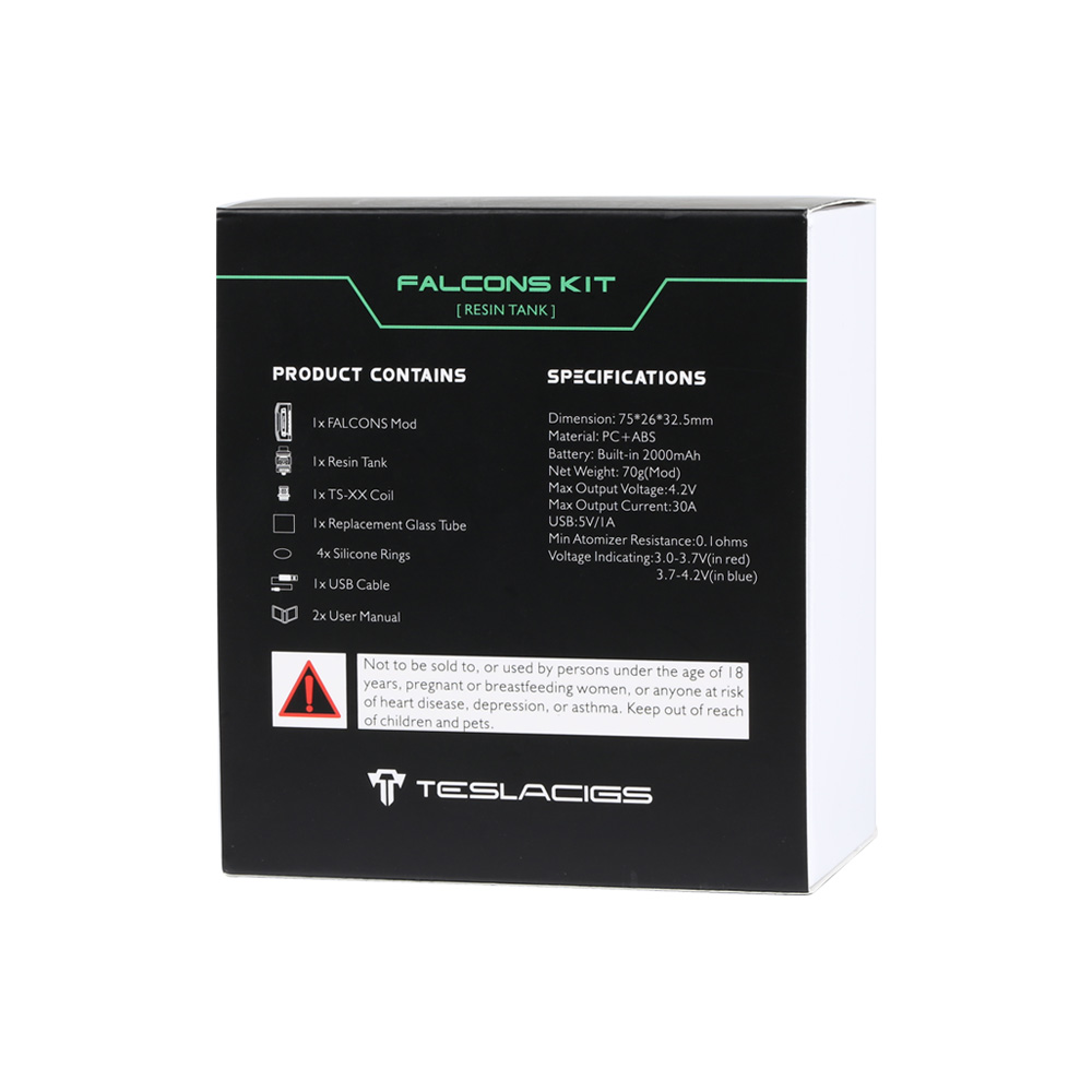 Teslacigs Falcons Starter Kit with Resin Tank 2000mAh