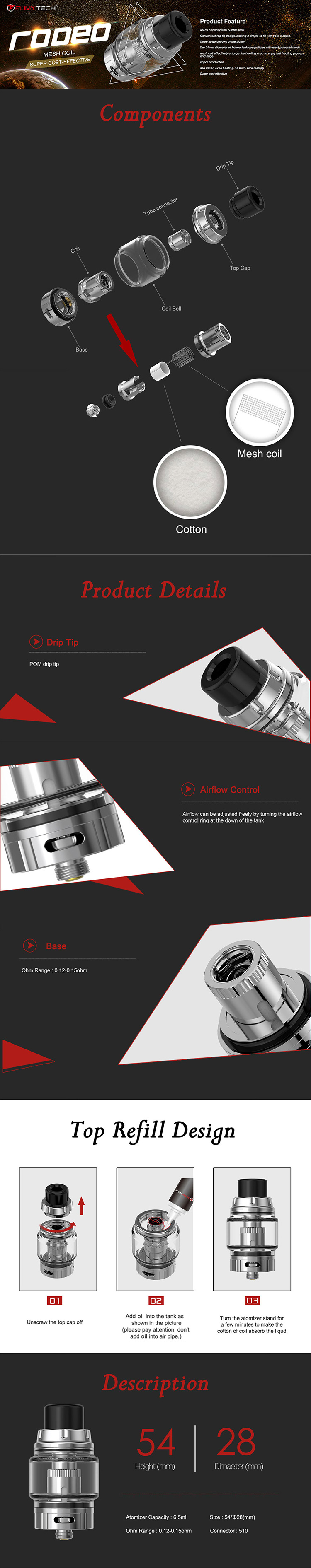 Fumytech Rodeo Sub Ohm Tank Fumytech Rodeo Sub ohm tank