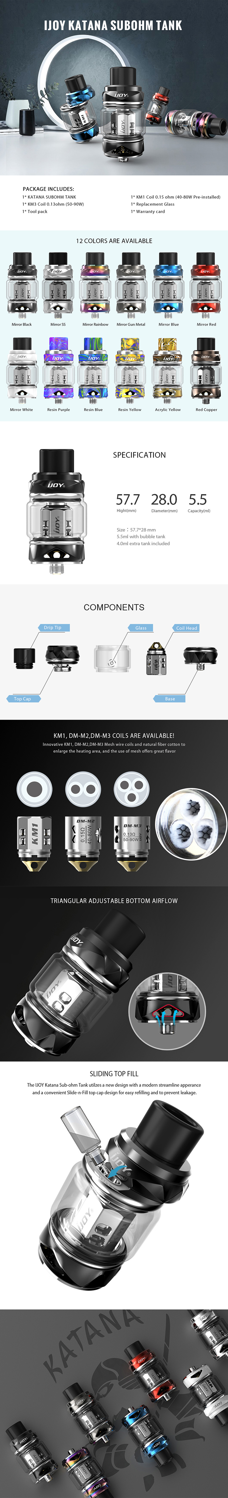 IJOY Katana Subohm Tank 5.5ml IJOY Katana Subohm Tank 5.5ml