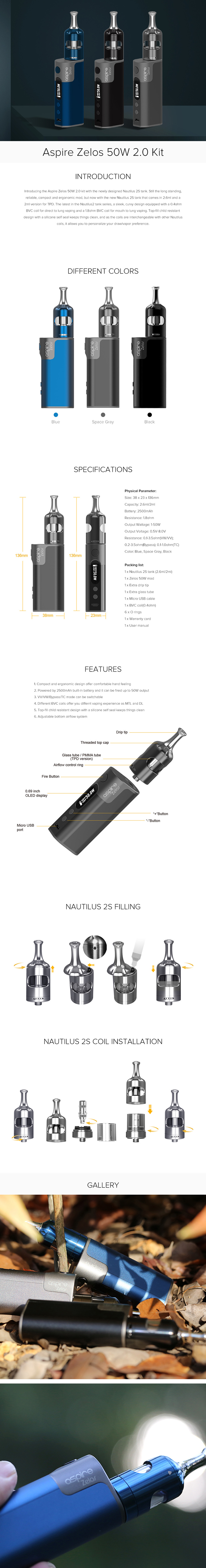 Aspire Zelos 50W 2.0 Kit