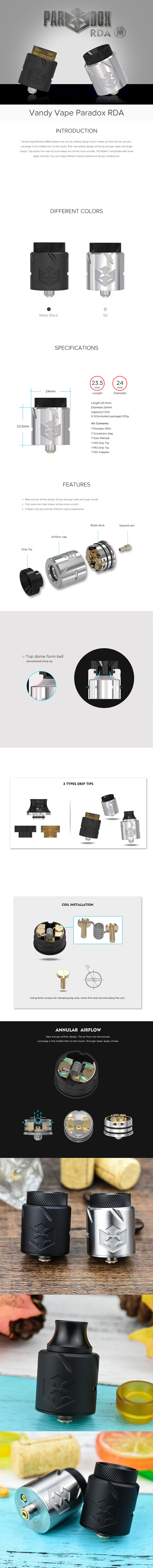 Vandy vape Paradox RDA Vandy vape Paradox RDA