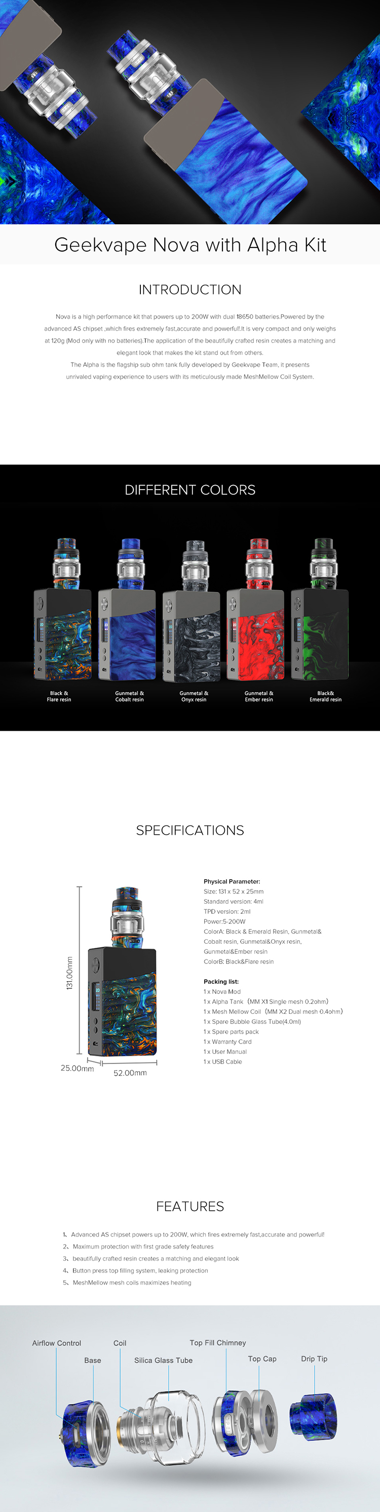 Geekvape NOVA Starter Kit with Alpha subohm tank