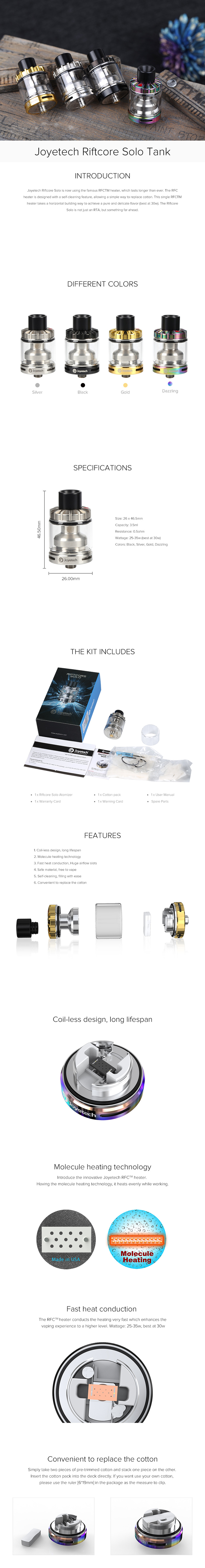 Joyetech Riftcore Solo RTA Joyetech Riftcore Solo RTA