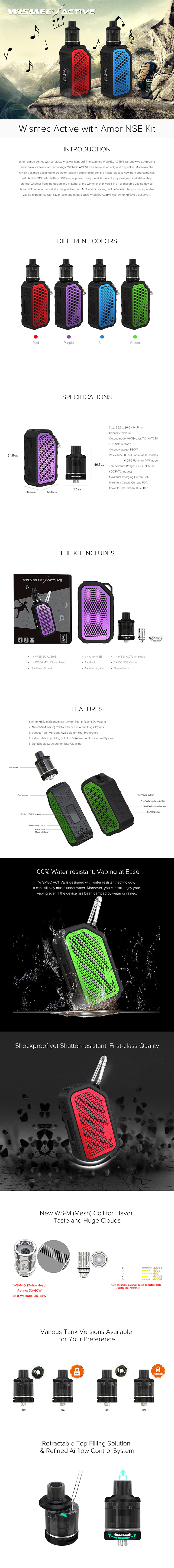 Wismec Active with Amor NSE Kit Wismec Active with Amor NSE Kit