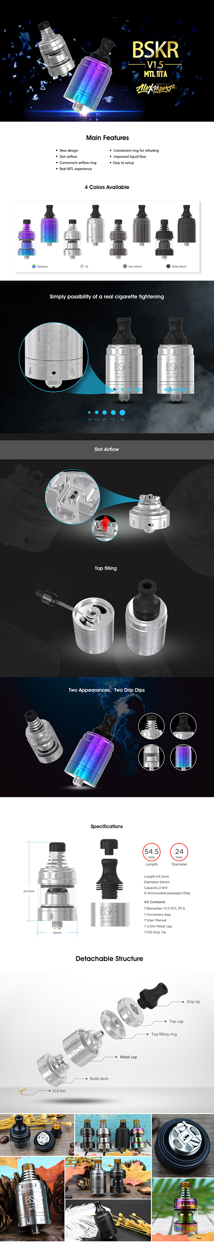 Vandy Vape Berserker V1.5 MTL RTA Vandy Vape Berserker V1.5 MTL RTA