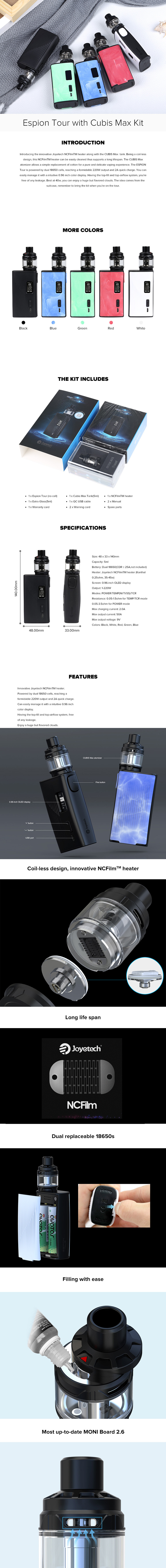 Joyetech Espion Tour Kit with Cubis Max Joyetech Espion Tour Kit with Cubis Max