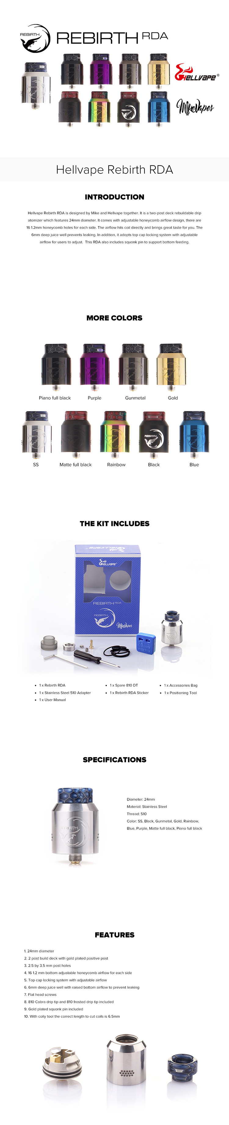 Hellvape Rebirth RDA Atomizer