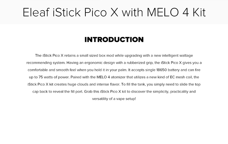 Eleaf iStick Pico X with Melo 4 Kit Eleaf iStick Pico X with Melo 4 Kit