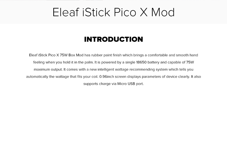 Eleaf iStick Pico X 75W Box Mod Eleaf iStick Pico X 75W Box Mod