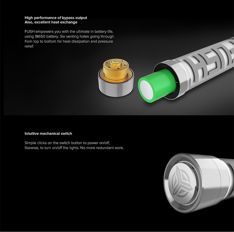 Acrohm Fush Semi-Mech LED Tube Mod Acrohm Fush Semi-Mech LED Tube Mod