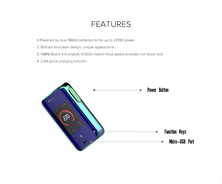 Vaporesso LUXE TFT Screen 220W Mod