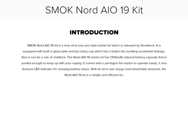 SMOK Nord AIO 19 Starter Kit SMOK Nord AIO 19 Starter Kit