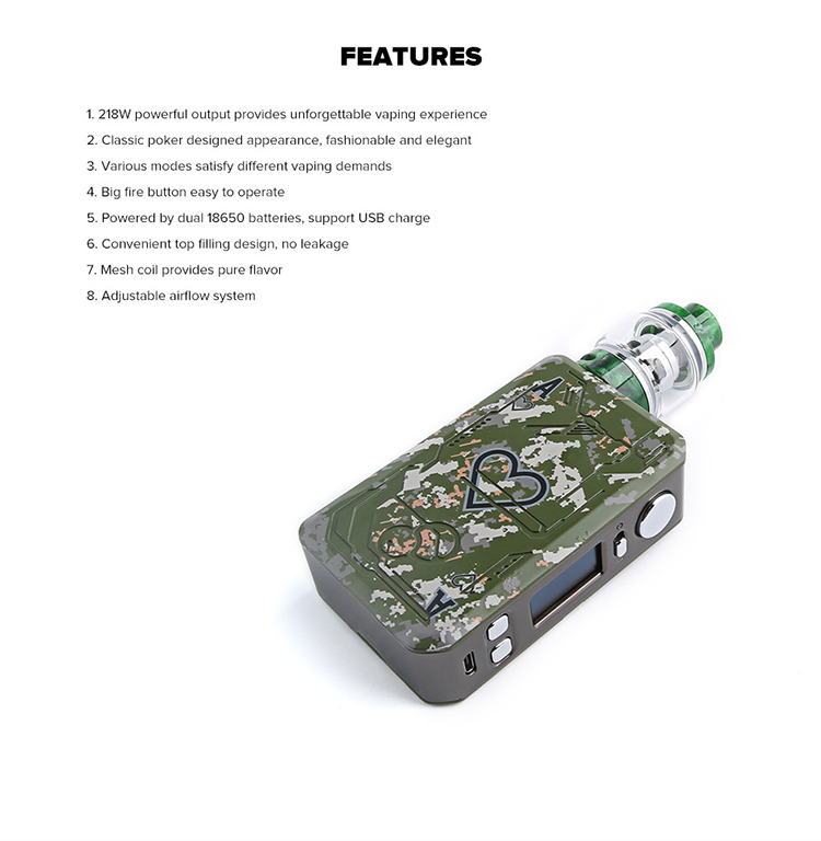 Teslacigs Poker 218 Kit with Resin Tank Teslacigs Poker 218 Kit with Resin Tank