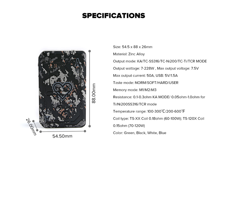 Teslacigs Poker 218 TC Box Mod 218W Teslacigs Poker 218 TC Box Mod 218W