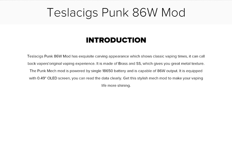 Teslacigs Punk 86W Mod Teslacigs Punk 86W Mod