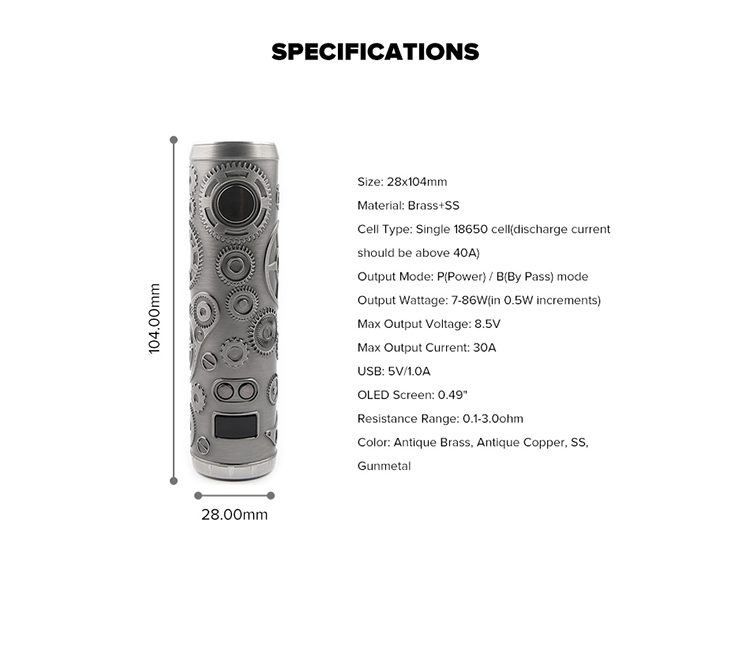 Teslacigs Punk 86W Mod Teslacigs Punk 86W Mod