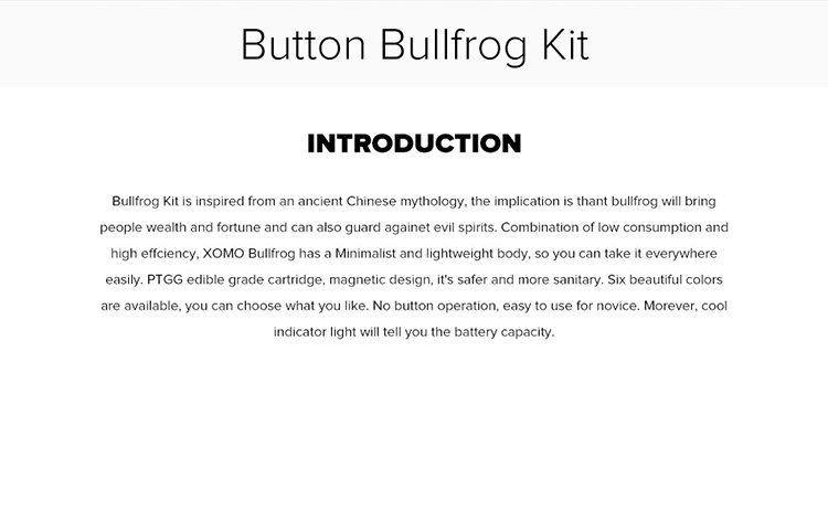 Button Bullfrog Pod Kit Button Bullfrog Pod Kit