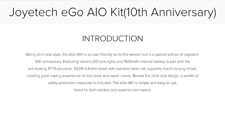 Joyetech eGo AIO Kit 10th Anniversary Joyetech eGo AIO Kit 10th Anniversary